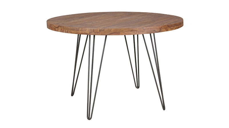 Esstisch 120 cm rund Sheesham massiv gebeizt - NORR 