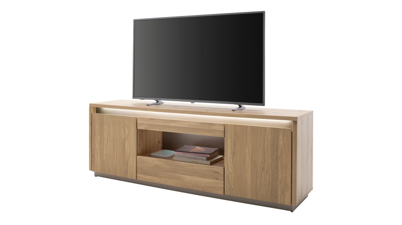 TV - Lowboard Kristalleiche massiv geölt 187 cm - TV-Board - LARVIK