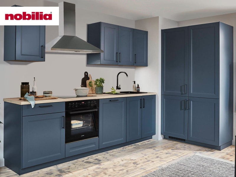 Eckküche 260 + 110 cm - mit Geräten - Küchenfronten Lack matt - CASCADA