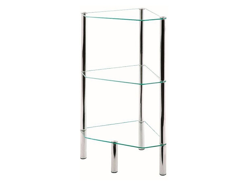 Beistelltisch chrom - Glas - Ecke - 46 x 77 cm - EMDEN