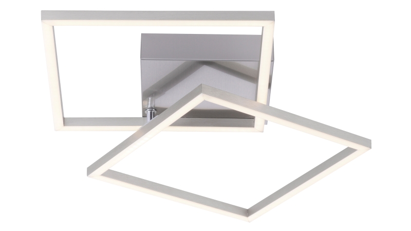 Deckenleuchte stahlfarben 36 x 7 cm 2 LED Paneele drehbar - IVEN