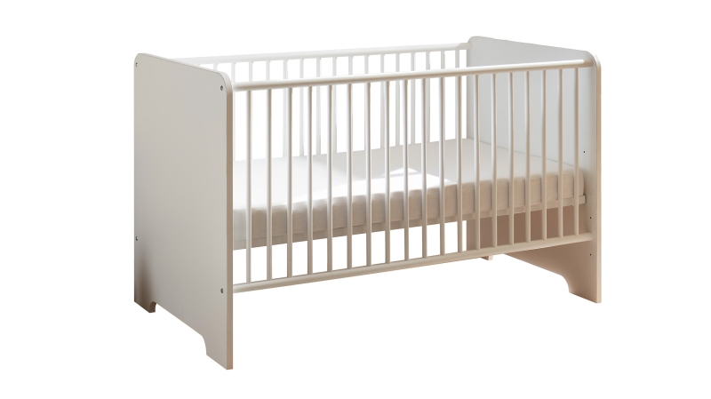 Kinderbett Babybett 70 x 140 cm weiß hochglanz - SPICE 