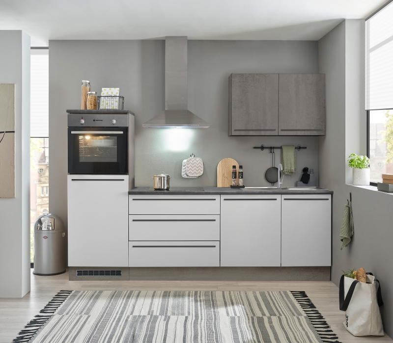 Küchenzeile  ca. 260 cm - mit Geräten - Küchenfronten matt - ASCOLI