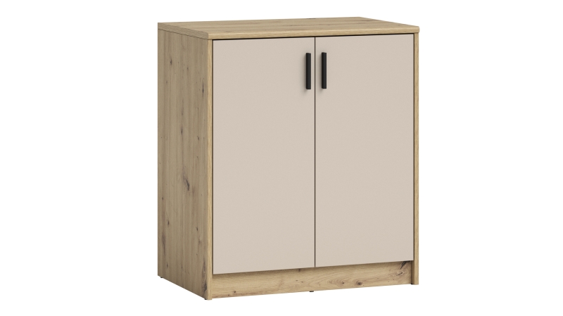 Kommode beige - Artisan Eiche 74 x 50 cm - 2-türig - NELLY