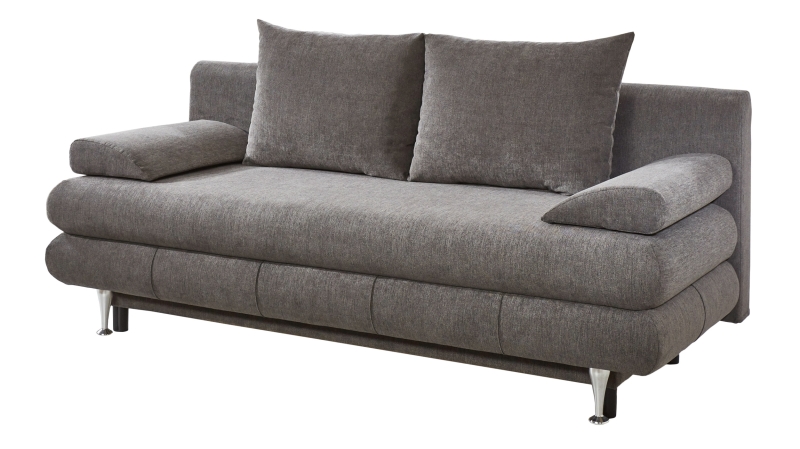 Schlafsofa taupe Bettkasten ausziehbar Federkern 196 cm - BENFELD