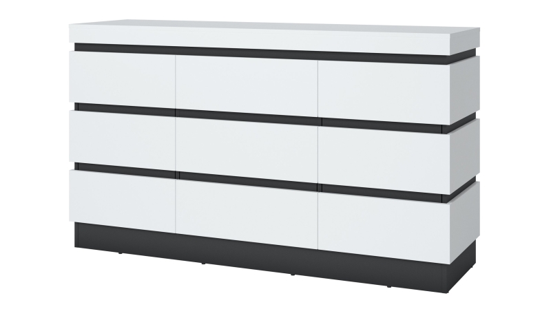 Sideboard alpinweiß - anthrazit 161 cm - CAMPANIA