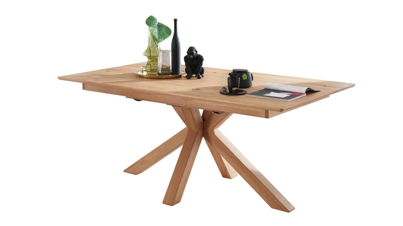 Esstisch Massivholztisch 160 cm in Wildeiche ausziehbar - RICARDO