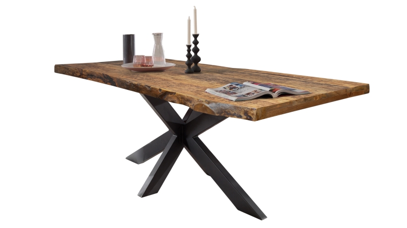 Esstisch Baumkantentisch massiv 160 cm Mango lackiert - TIM