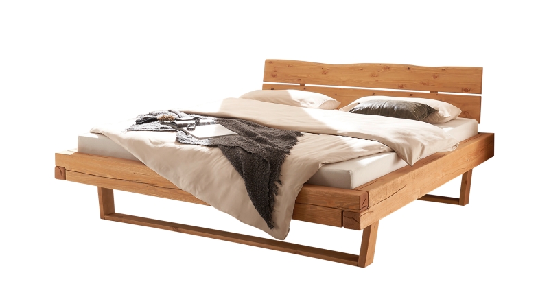 Balkenbett 140 cm Kiefer massiv Holzbeine - LIVAN
