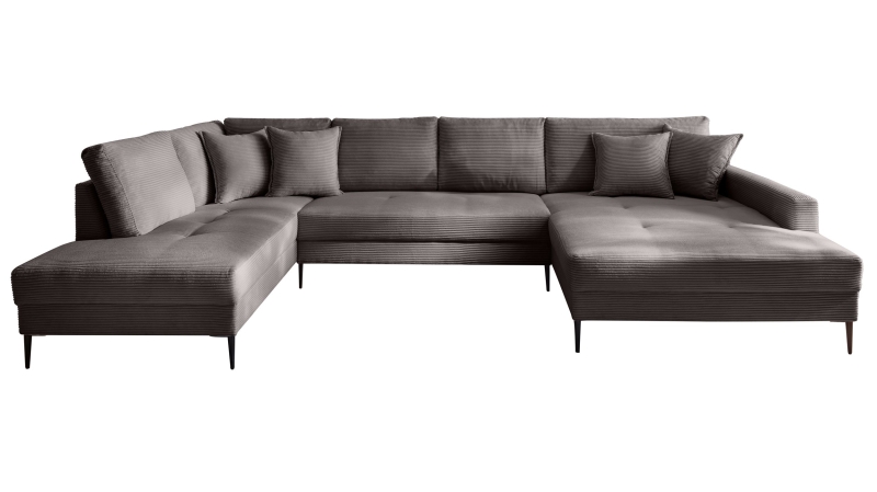 Wohnlandschaft Cord dunkelgrau - 360 cm - SUMMER 