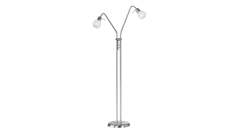 Stehlampe nickelfarben ca. 125 cm 2-Flammig - ANTIBES