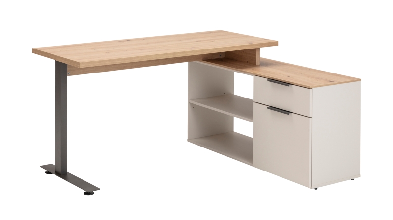 Eck-Schreibtisch beige Artisan Eiche 140 x 120 cm - SYNOS