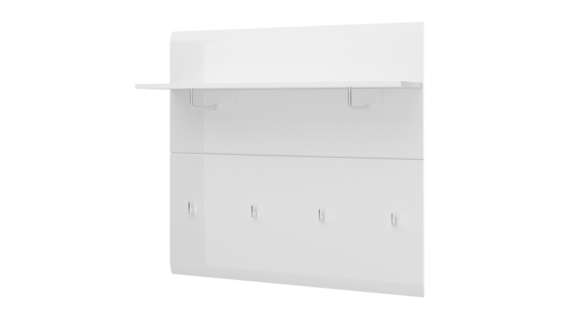 Wandgarderobe Paneel weiß hochglanz 96 cm - MERANO 