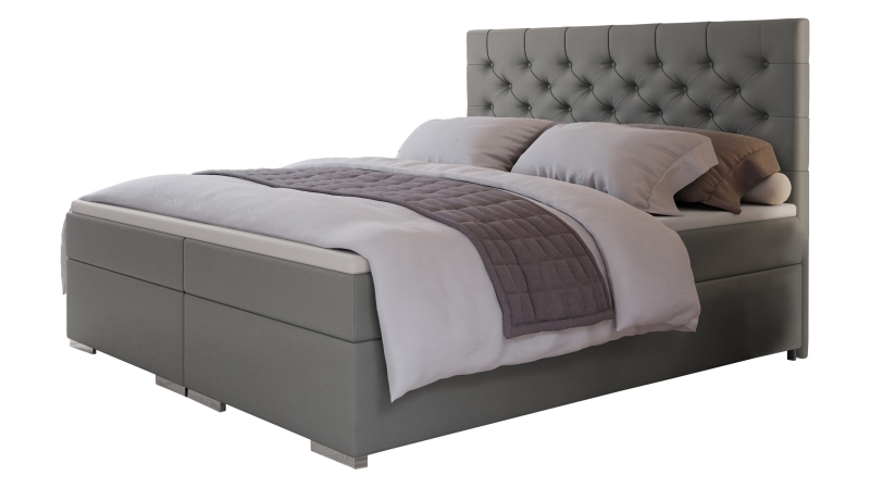 Boxspringbett 180 x 200 cm Stoffbezug grau - EVORA
