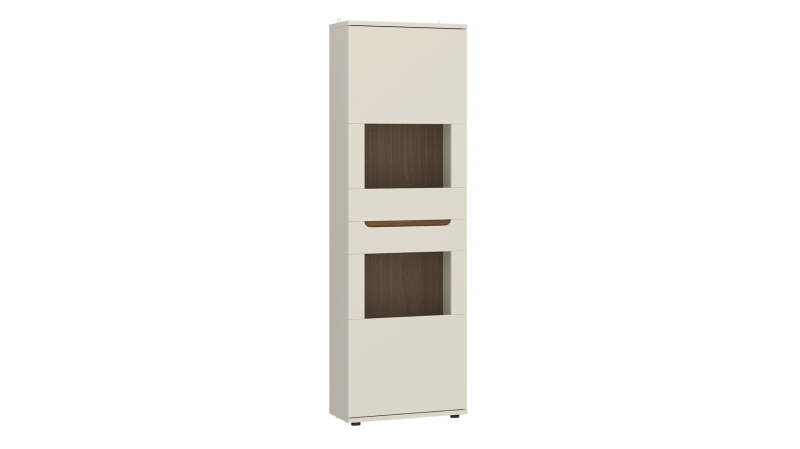 Vitrine mit Glastür Beige-Kaschmir - 64 cm - VIRGINIA