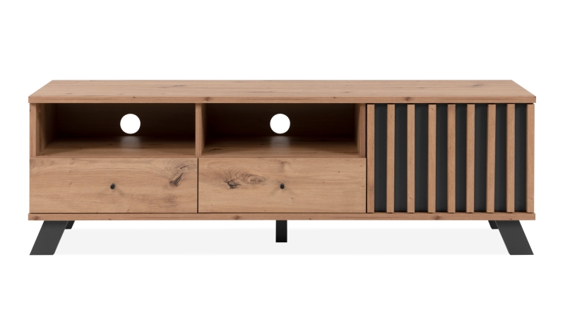 TV - Lowboard Artisan Eiche - anthrazit 138 cm - MEDAN 