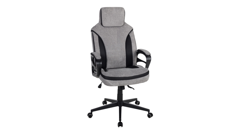 Chefsessel Webstoff schwarz - grau - Wippfunktion - SANDRO 