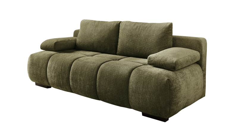 Schlafsofa grün mit Bettkasten 213 cm - RENO 