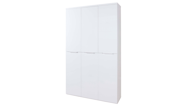 Mehrzweckschrank weiß hochglanz 120 cm 6-türig - MUNDI