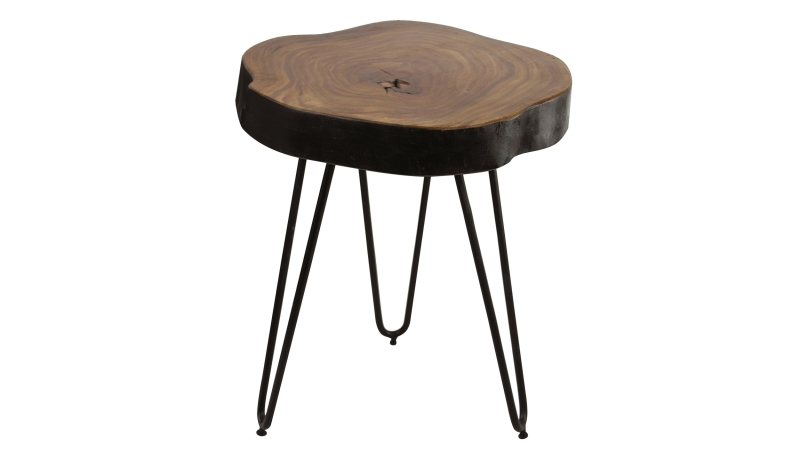 Beistelltisch Sheesham massiv gebeizt - rund - 35 x 46 cm - SKIVA 