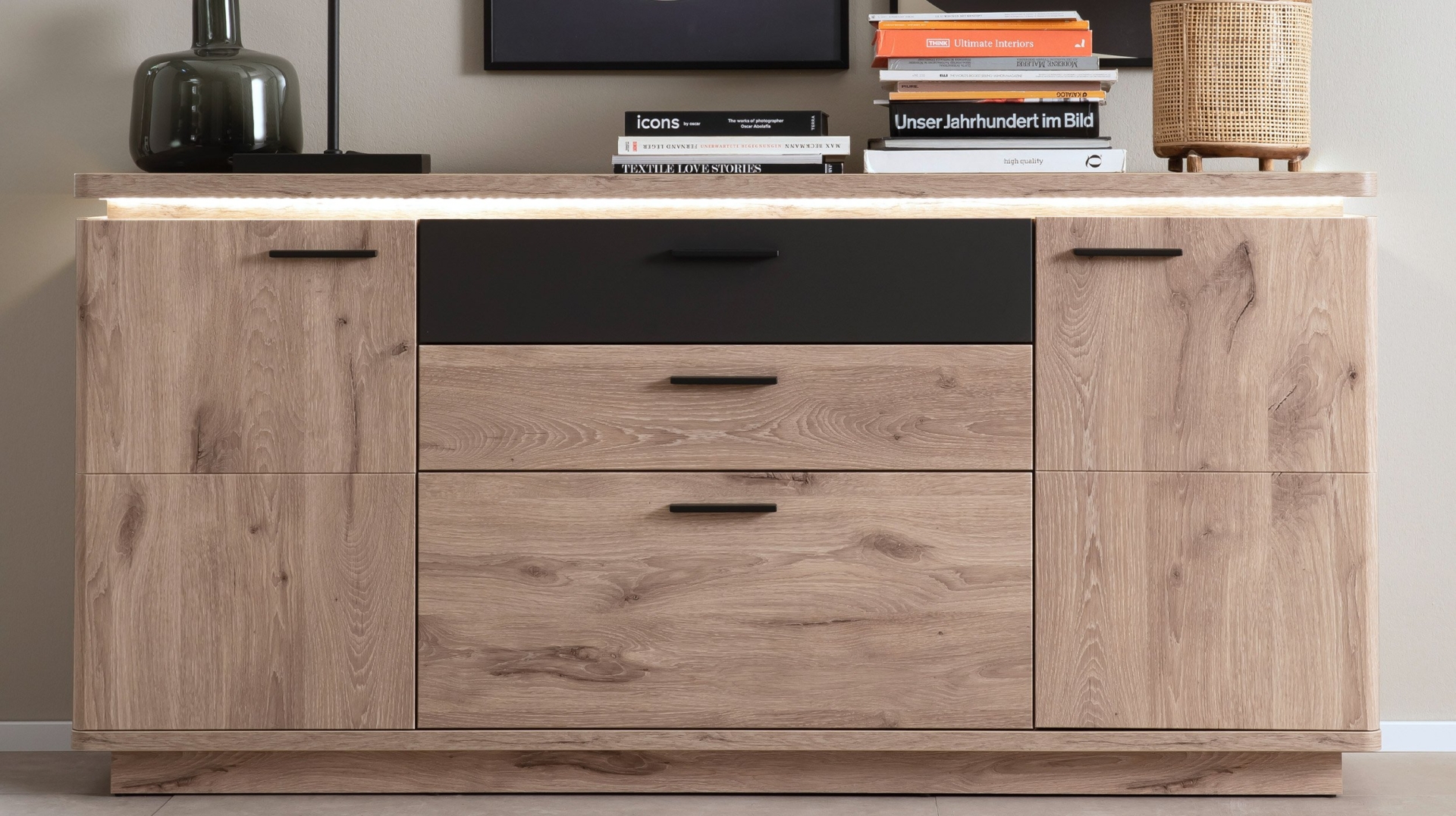 Sideboard Viking Oak anthrazit 170 cm MODENA