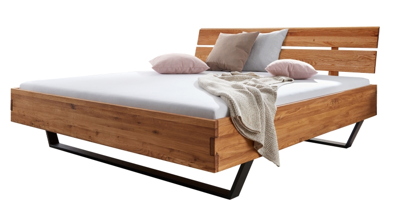 Massivholzbett 180 x 200 cm Wildeiche geölt - BIRK 