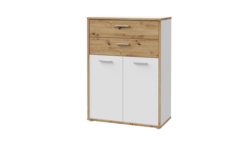 Kommode weiß - Artisan Eiche 85 x 115 cm - KEFLAVIK