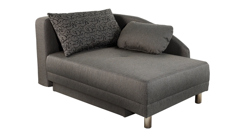 Einzelsofa 157 cm Recamiere braun Schlaffunktion - REUBEN