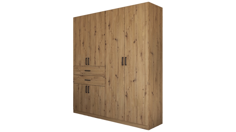 Kleiderschrank Artisan Eiche - 181 cm - rauch - MAIKA