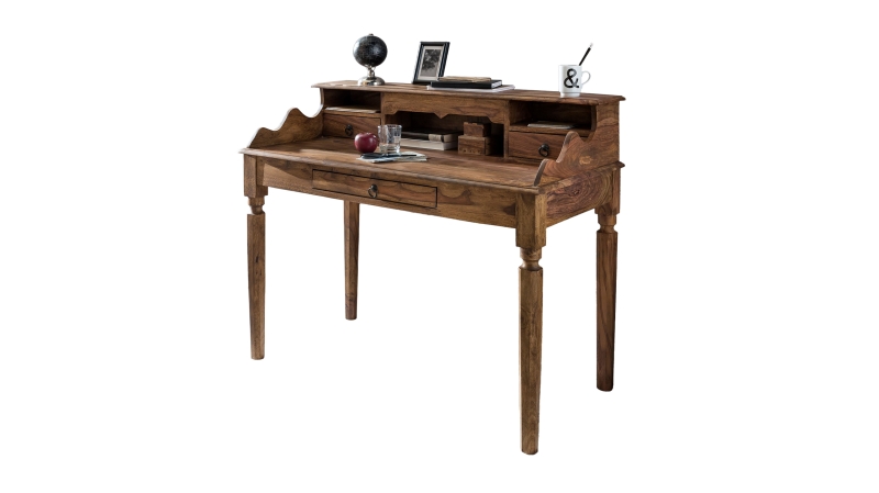 Schreibtisch Sheesham massiv gebeizt 115 x 60 cm - RAGNAR