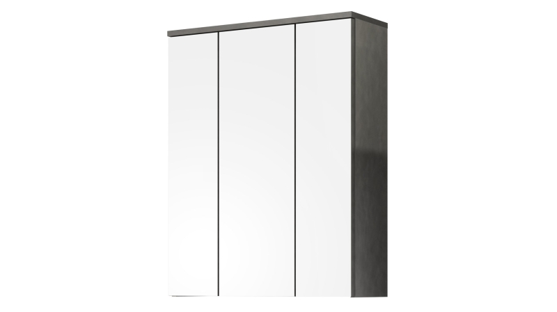 Spiegelschrank mit 3 Spiegeltüren Rauchsilber 60 cm - BLAKE