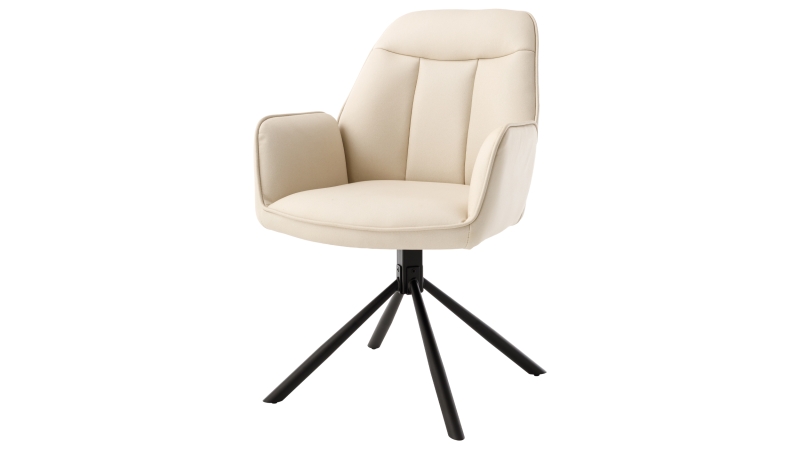 Armlehnstuhl creme Drehstuhl Microfaser - RAFAELA