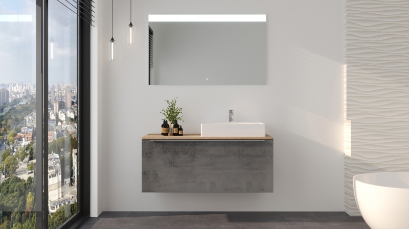 Badmöbel-Set grau - 2 Teile - Waschtisch 120 cm - RISCADO