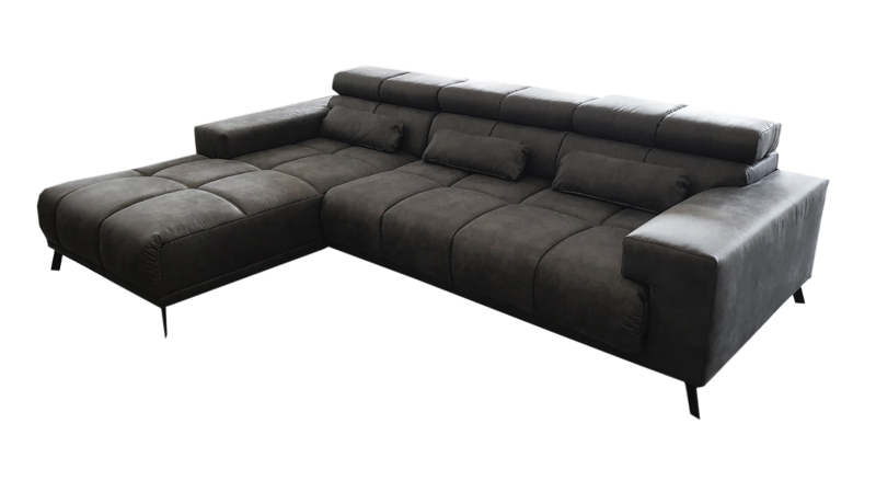 Ecksofa grau-braun ausziehbar - Sitztiefenverstellung 285 cm - SPEED