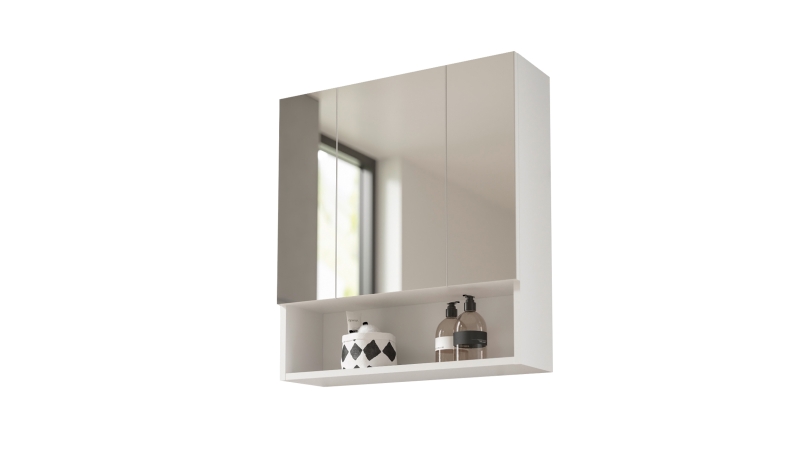 Spiegelschrank weiß hochglanz 65 cm - MANDY