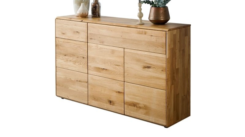 Kommode mit 2 Schubladen Wildeiche massiv geölt 149 cm - SKOV