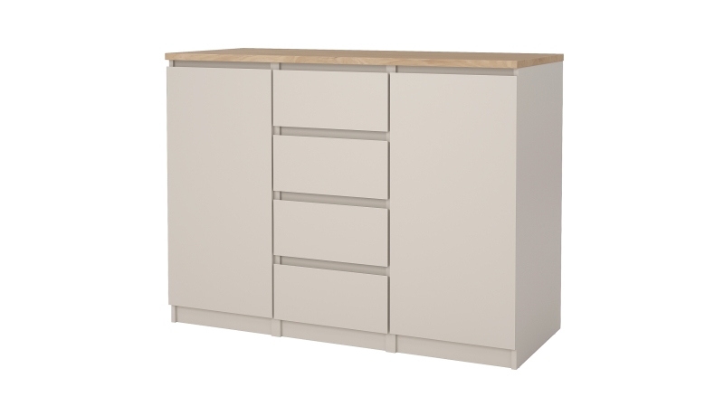 Sideboard mit 4 Schubladen beige - Jackson Hickory 121 cm - NAIA