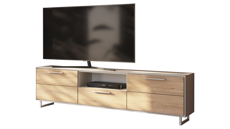 TV - Lowboard Eiche teilmassiv geölt 185 cm TV-Board - KAI 