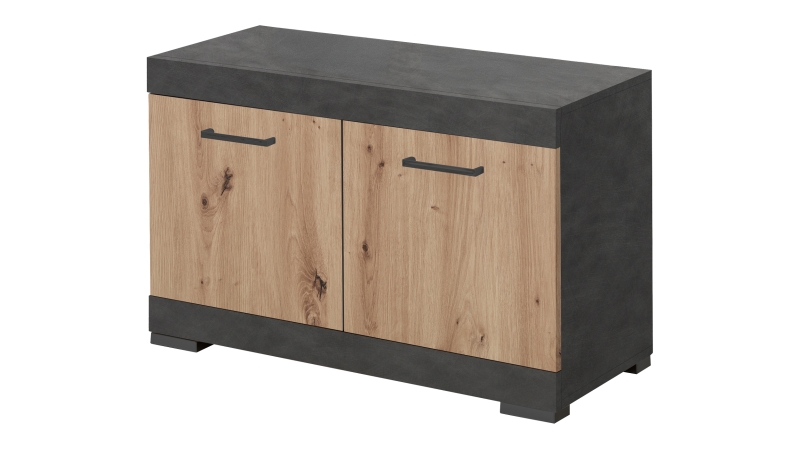 Garderobenbank anthrazit Artisan Eiche 80 cm - BRISTOL