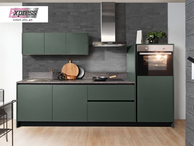 Küchenzeile 263,2 cm - mit Geräten - Küchenfronten matt - CLEAN