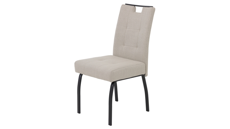 Polsterstuhl beige Metallgestell Microfaser Webstoff - LAILA