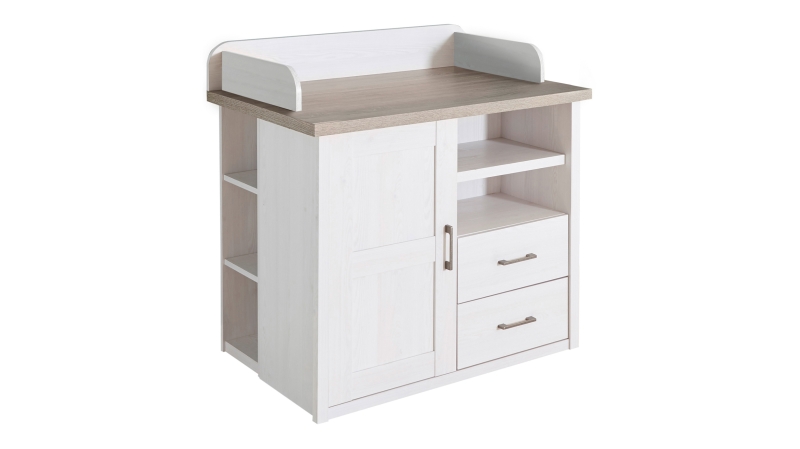 Wickelkommode Pinie weiß 107 cm x 75 cm Kommode - LUCA