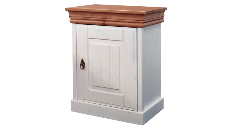 Nachttisch Kiefer massiv weiß gewachst 51 x 64 cm - MATILDA