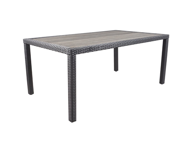 Gartentisch rechteckig 150 x 90 cm schwarz - HAVIN