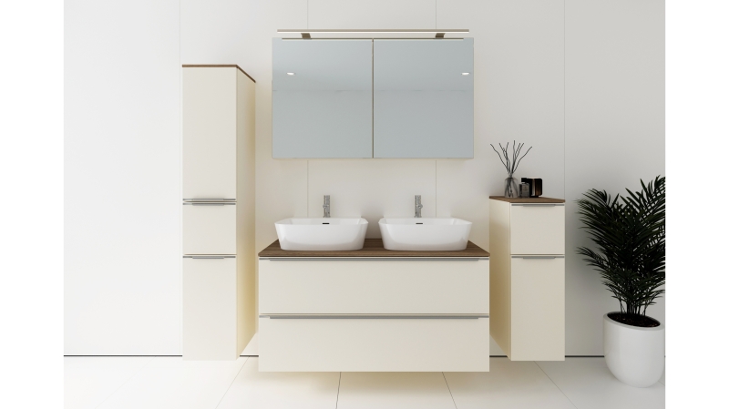 Badmöbel-Set Magnolia - 4 Teile - Waschtisch 120 cm - LEONEL