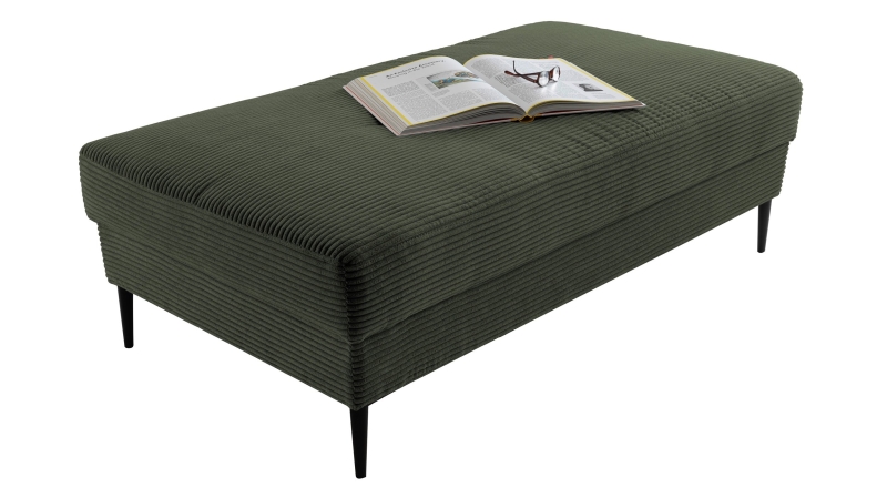 Hocker Sitzhocker 140 x 75 cm Cord dunkelgrün - SUMMER