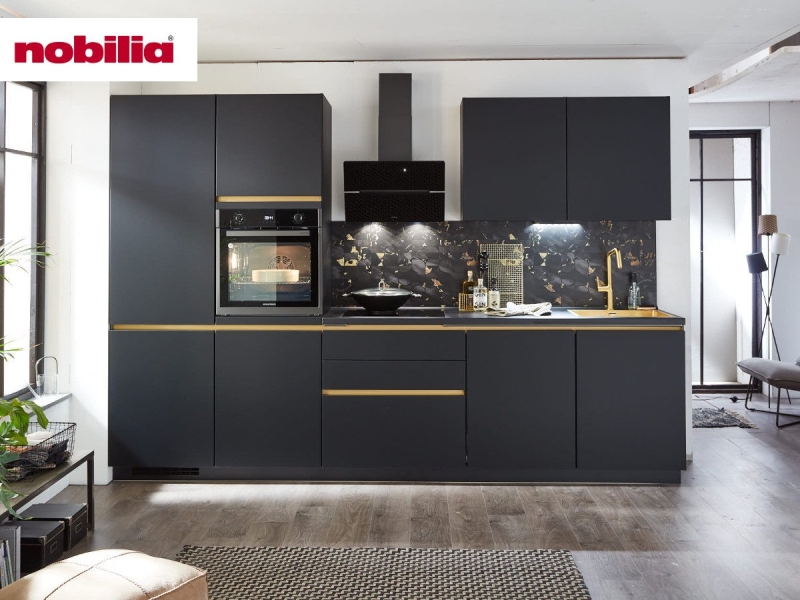 Küchenzeile 320 cm - mit Geräten - Küchenfronten Lack matt - TOUCH