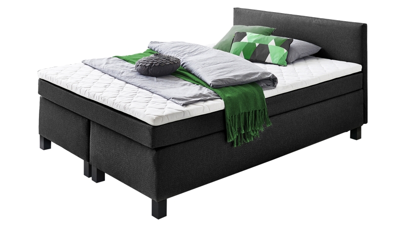 Boxspringbett 160 x 200 cm grau Stoffbezug - PHILLY