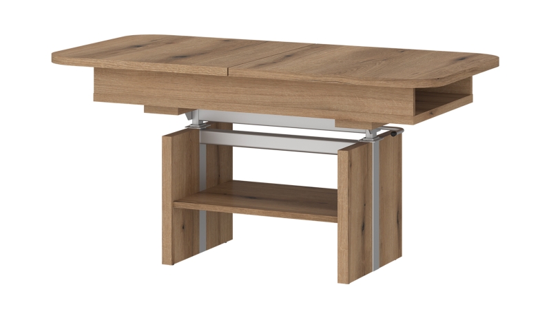 Couchtisch höhenverstellbar Eiche 110 cm - ausziehbar - CORTADO