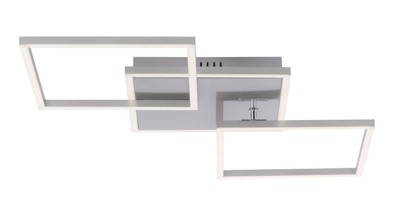 Deckenleuchte stahlfarben 75 x 8 cm 3 LED Paneele drehbar - IVEN